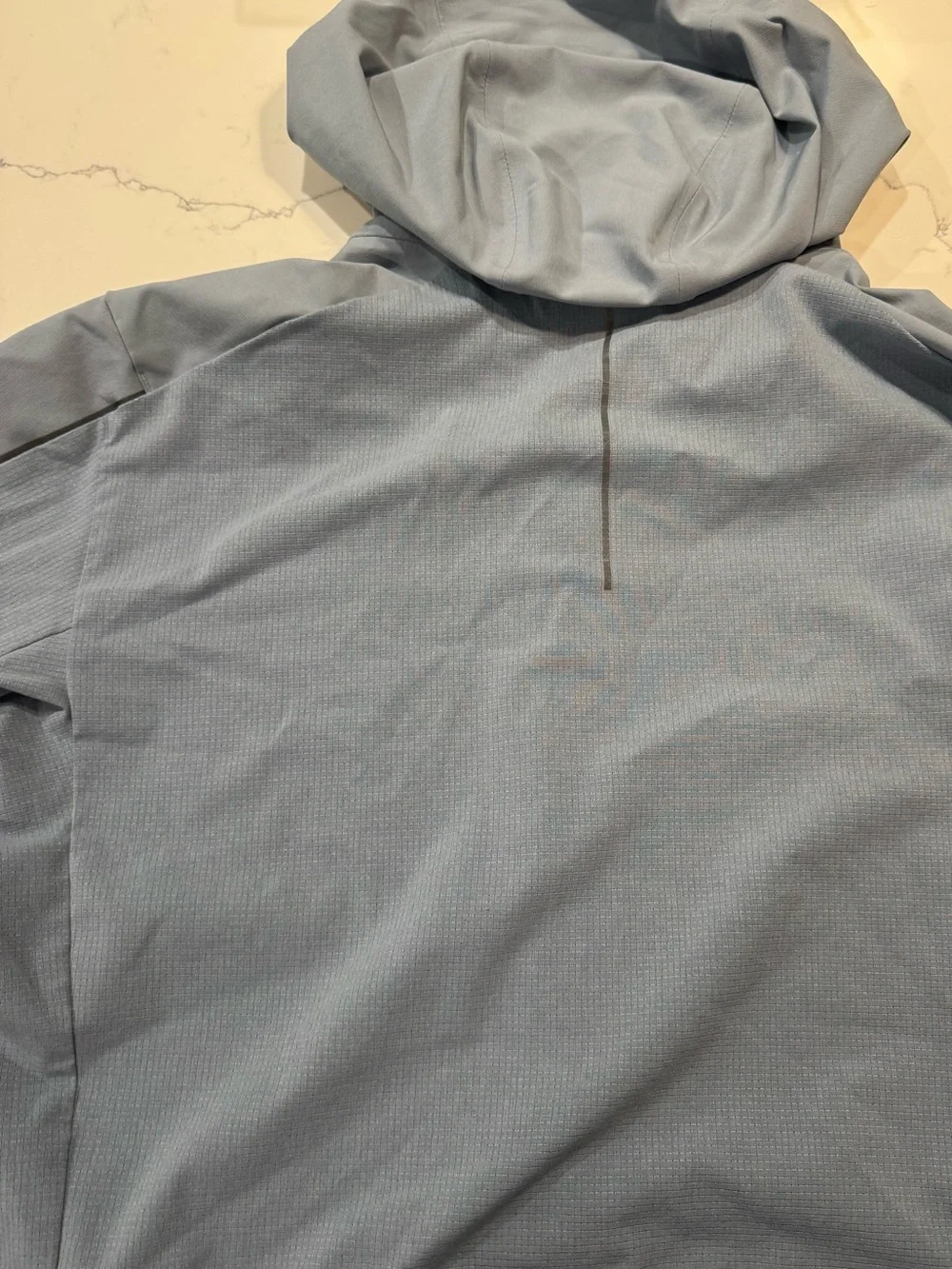 Men's Light Blue Hooded Rain Jacket